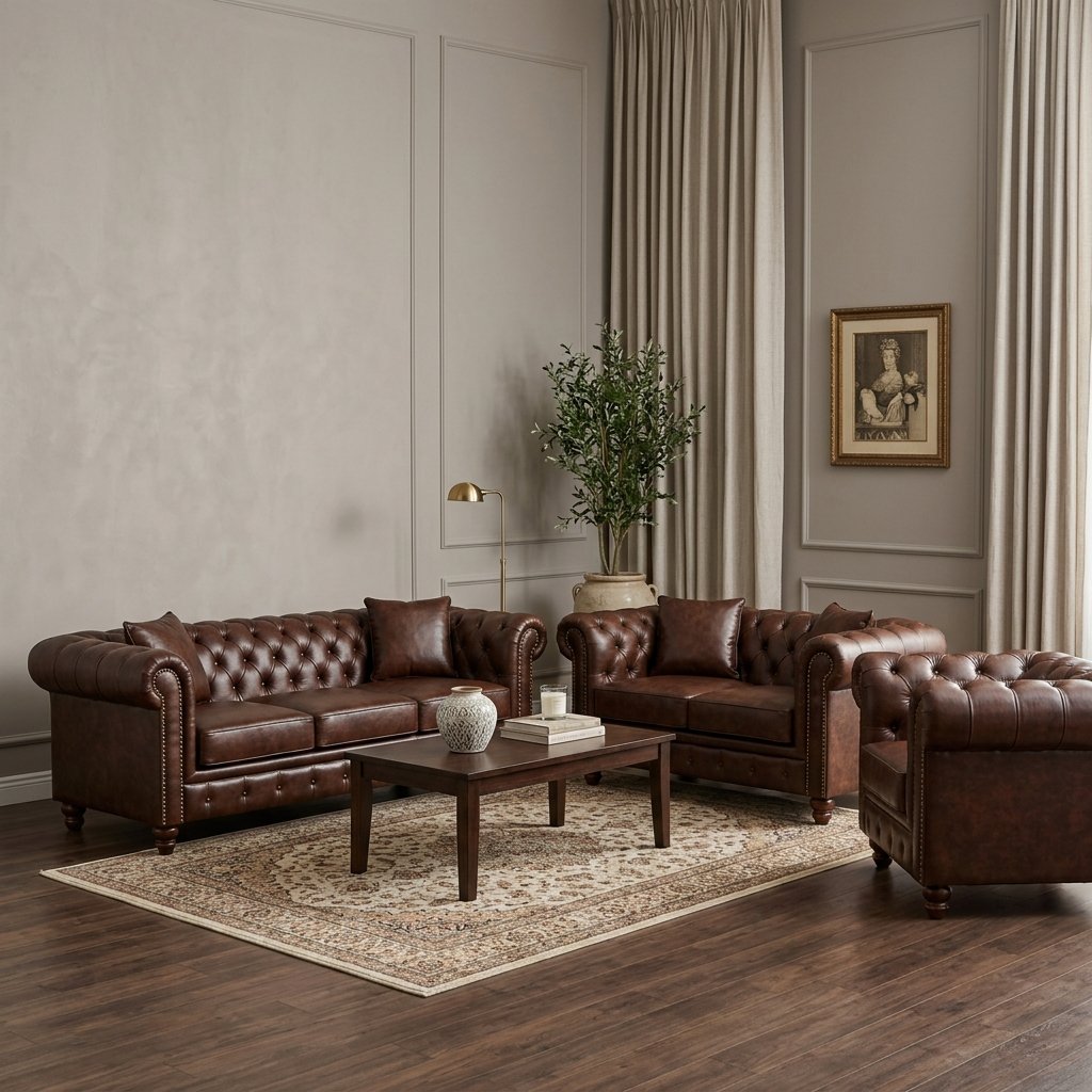 Premium 6 Seater Chesterfield Sofa Set
