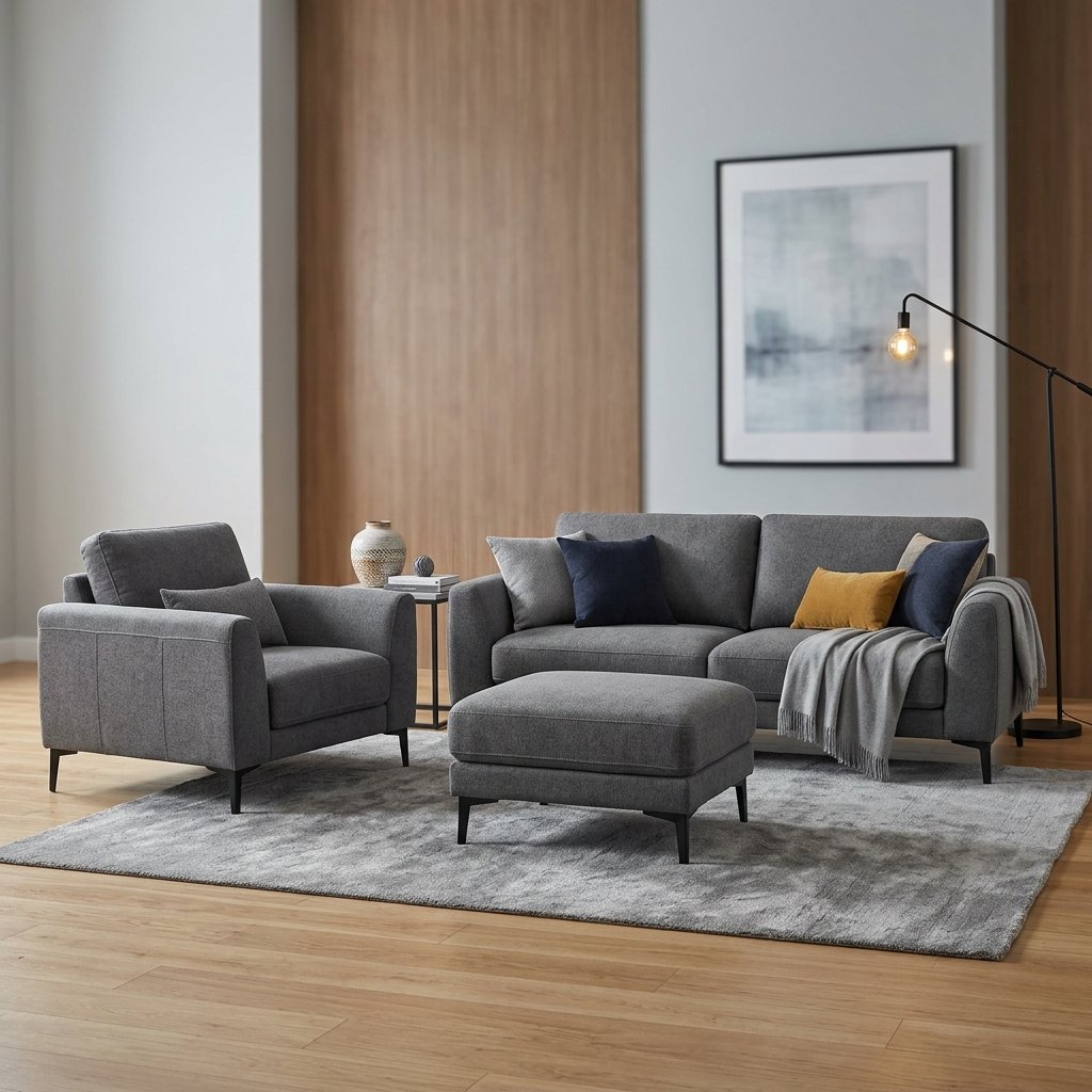 Modern Luxury 3+1+Ottoman Sofa Set